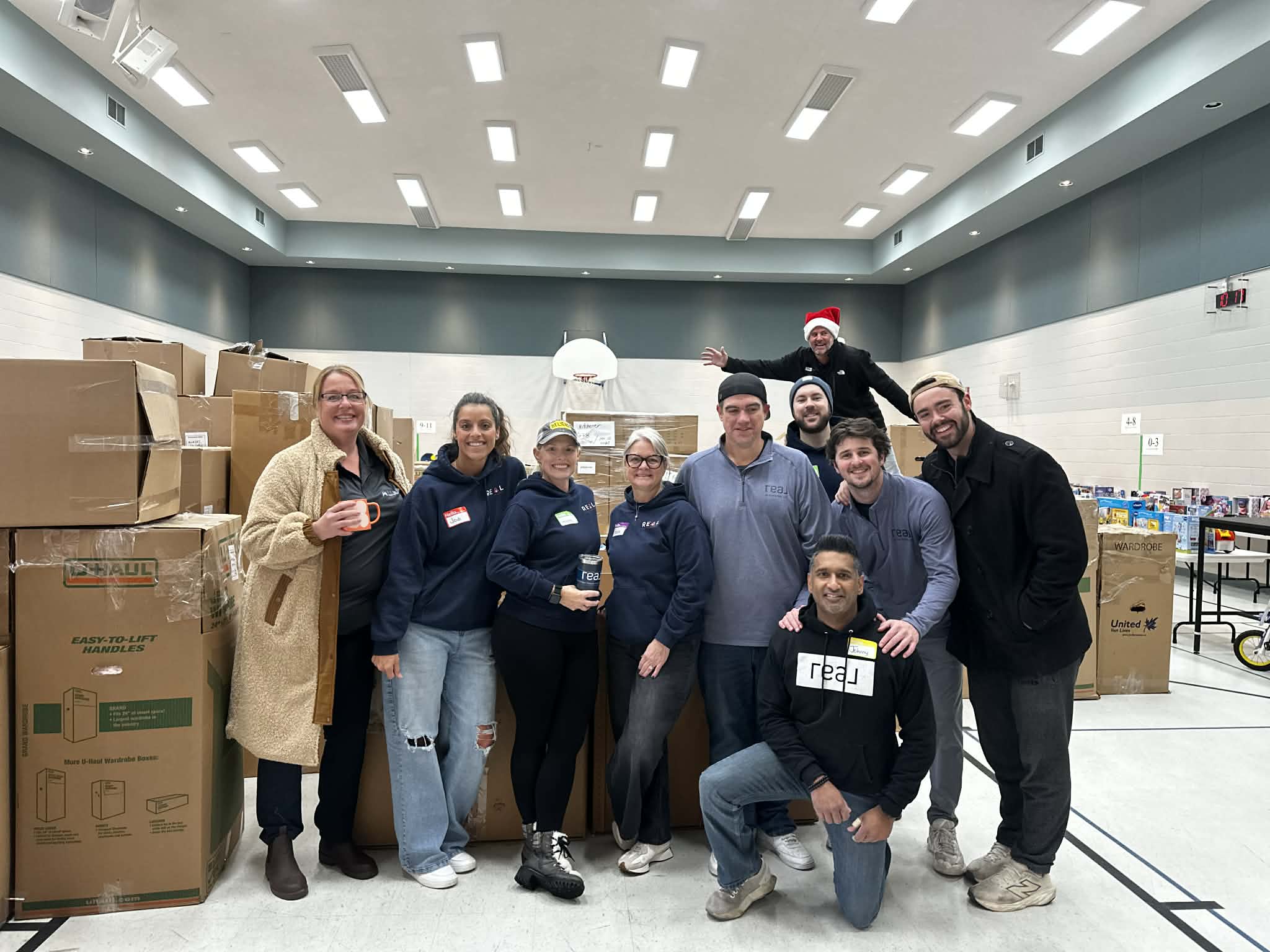 Volunteers smiling